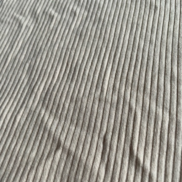 Ribbed Off- Shoulder Crop Top: Light Beige/Tan - Picture 2 of 5